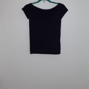 NWT Helmut Lang Black Open Boat Neck  T Shirt xs/s